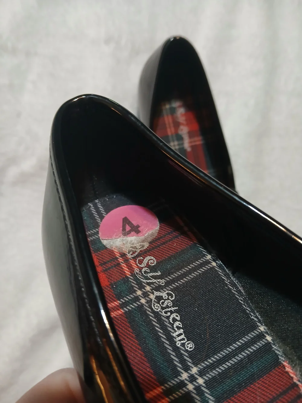 Self Esteem Black Patent Loafers with Gold Chain Accent